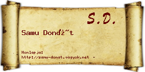 Samu Donát névjegykártya