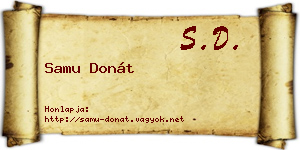Samu Donát névjegykártya